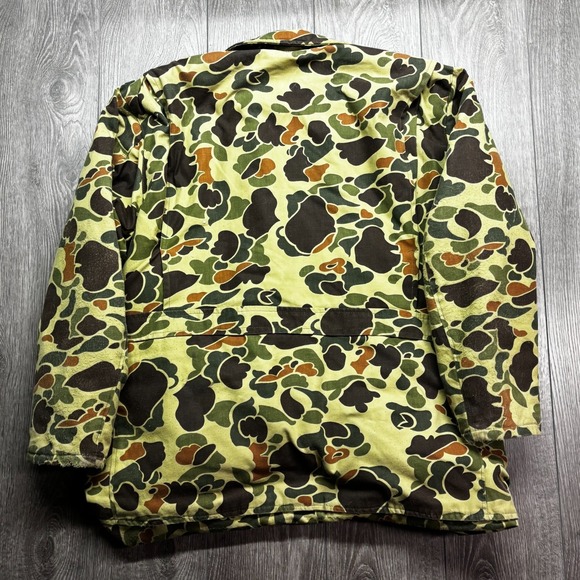 Vintage Thermo king Jacket Mens XL Duck Camo 70s Zip Hunting Hooded Talon Snap - Picture 7 of 10